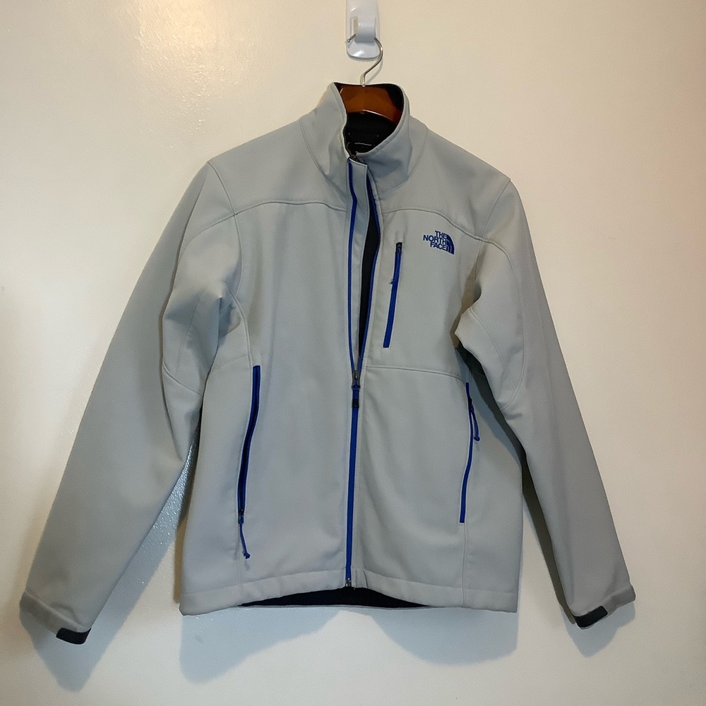 The North Face Windwall Full Zip Fleece lined Jacket Size Small Blue Trim - Picture 10 of 10